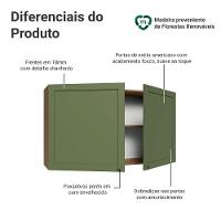 Armário Aéreo 120 Cm 2 Portas Vik Madesa Rustic/verde - 3