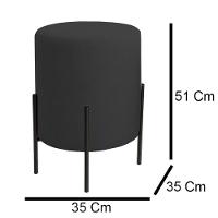 Puff Orgânico Boucle Thor Com Pés De Ferro Preto - 4