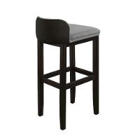 Kit 2 Banquetas Luxo Alta Onix - Base Em Madeira Maciça - Estofado Em Linho Com Composê No Corino - 5