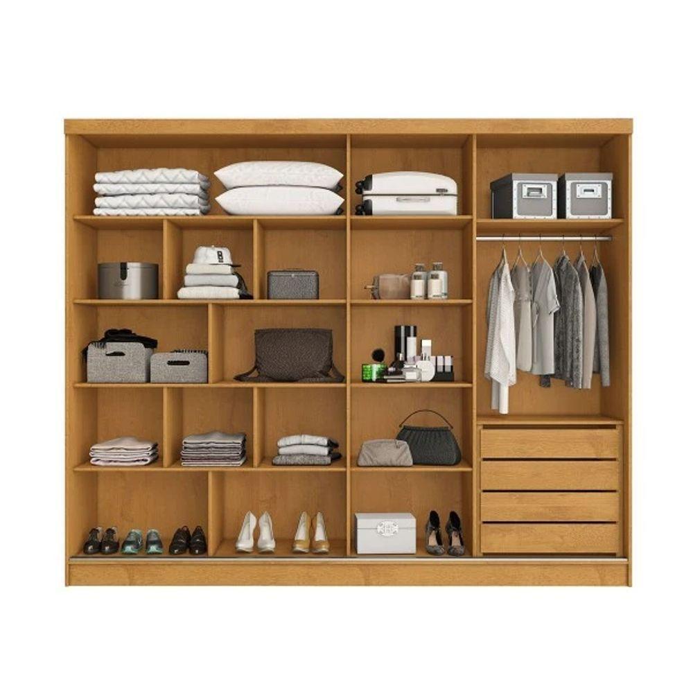 Roupeiro Solteiro Ripado Espelho 2 Portas Galati Made Marcs - 3