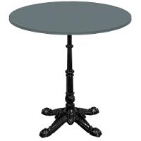 Base De Mesa Apus Em Ferro Preto 75 Cm (alt) Tampo Mdp Redondo Grafito 60 Cm (larg) X 2,5 Cm (alt) - 1
