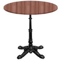 Base De Mesa Apus Em Ferro Preto 75 Cm (alt) Tampo Mdp Redondo Walnut 70 Cm (larg) X 2,50 Cm (alt) - 1