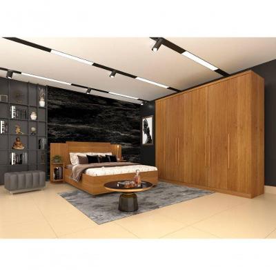 Guarda Roupa Casal Veneza 6 Portas de Bater 4 Gavetas Cinamomo MDP