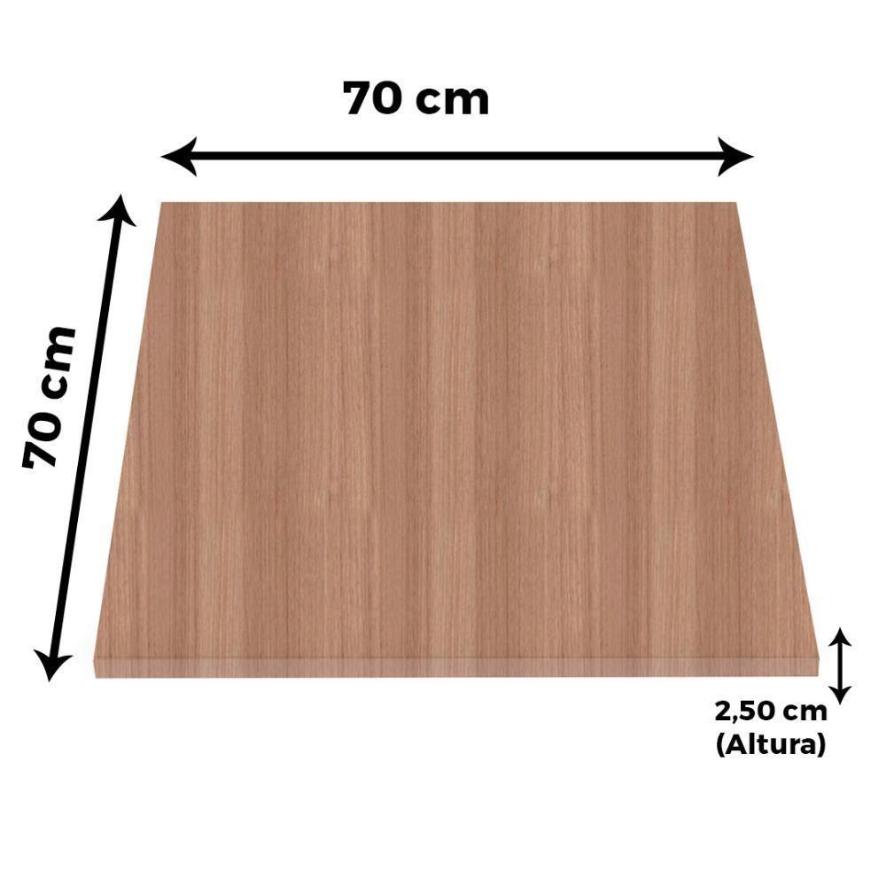 Mesa Pisa Beta Bistrô Fratini 107,50cm (a) Disco Redondo Inox Tampo Mdp Quadrado Noce Nat 70cm (l) - 7