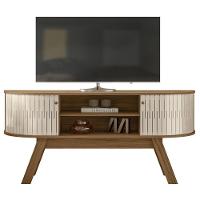 Rack Bancada Tv 55 Pol 136 Cm Atlanta Madetec Naturale Off White - 1