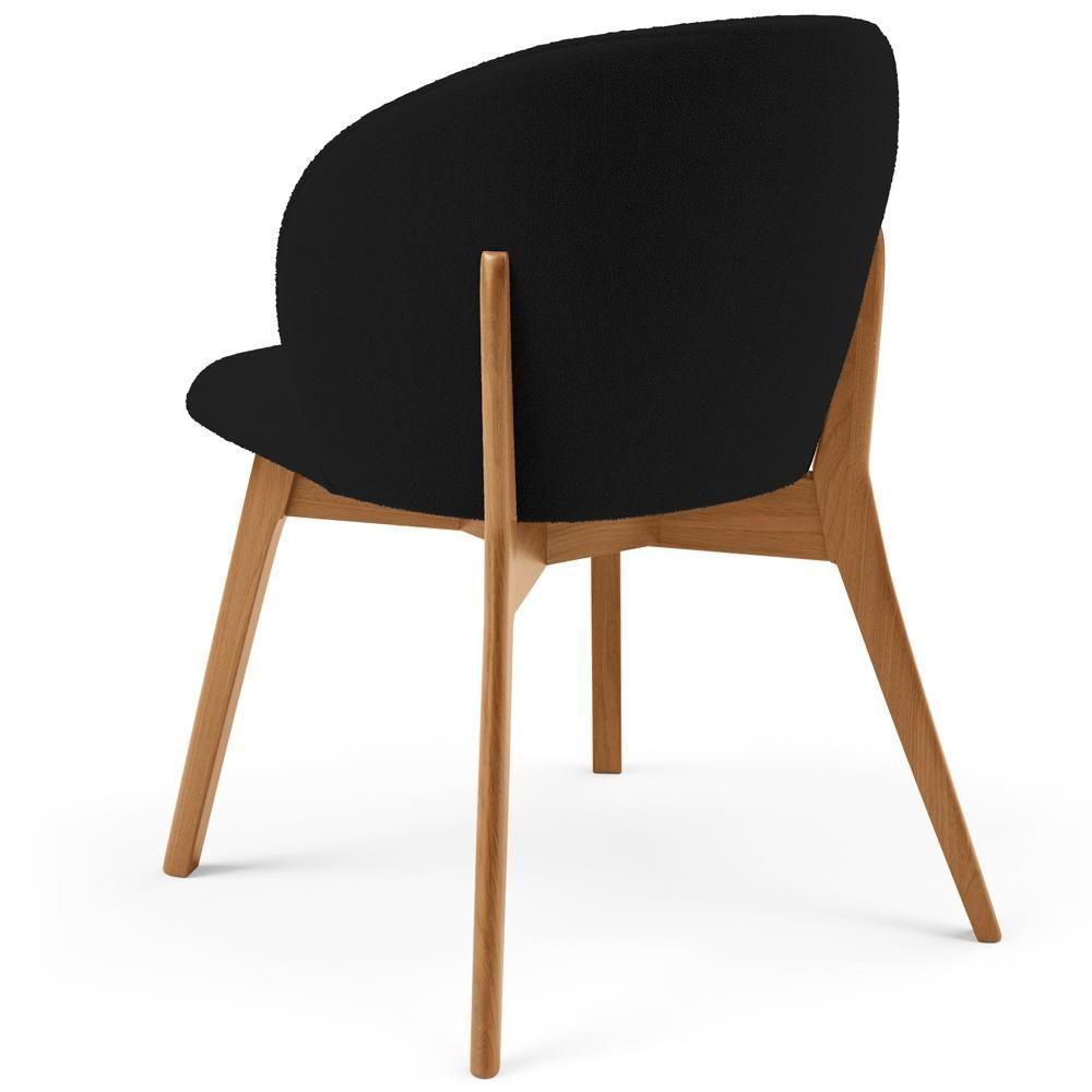 Kit 04 Cadeiras De Jantar E Estar Living Estofada Mia L02 Bouclê Preto - Lyam Decor - 8