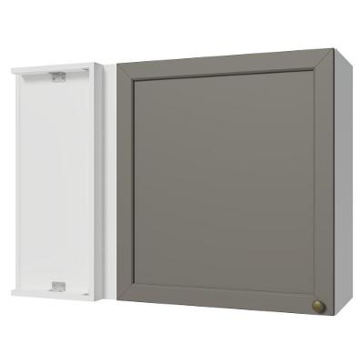Armário Aéreo De Canto 1 Porta Vik Madesa Branco/cinza