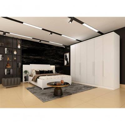 Guarda Roupa Casal Veneza-neve 6 Portas Bater 4 Gavetas Neve MDP