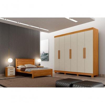 Guarda Roupa Casal Canadá 6 Portas 4 Gavetas cinamomo-off White MDF