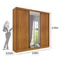 Guarda Roupa Casal Com Espelho 3 Portas 4 Gavetas - Dacar-cinamomo - Tcil Móveis - 2