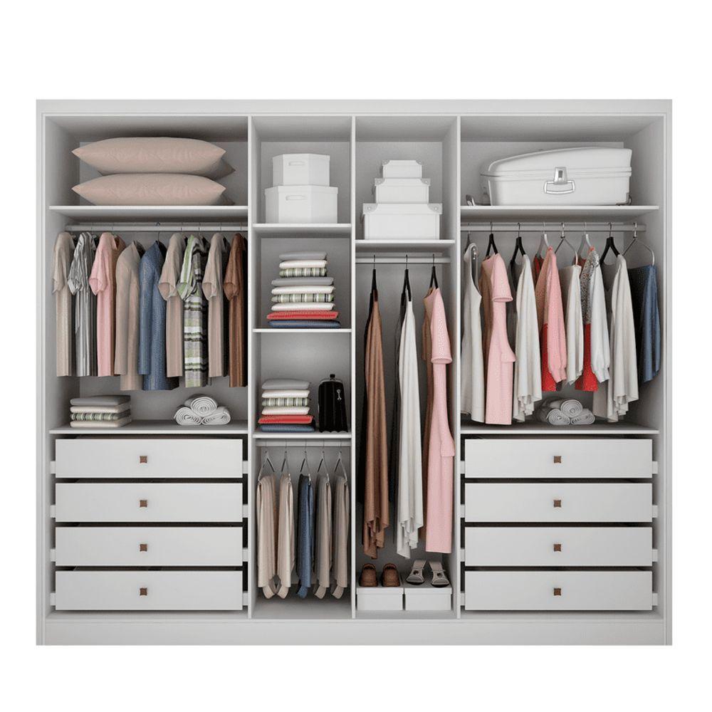 Guarda Roupa Casal 100% Mdf 6 Portas 8 Gavetas - Robust -branco - Móveis Novo Horizonte - 4