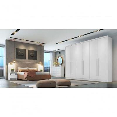 Guarda Roupa Casal Robust 6 Portas 8 Gavetas branco 100% MDF