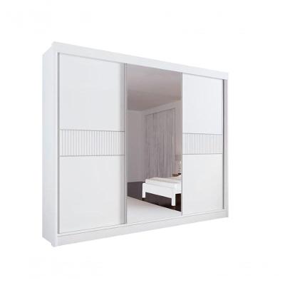 Guarda Roupa Casal Los Angeles 3 Portas 6 Gavetas branco 100% MDF com Espelho Dedoro