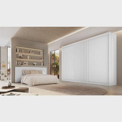 Guarda Roupa Casal 3 Portas 6 Gavetas - Vitoria-off White - Móveis Europa