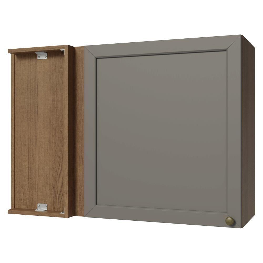 Armário Aéreo De Canto 1 Porta Vik Madesa Rustic/cinza - 1