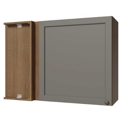 Armário Aéreo De Canto 1 Porta Vik Madesa Rustic/cinza