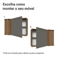 Armário Aéreo De Canto 1 Porta Vik Madesa Rustic/cinza