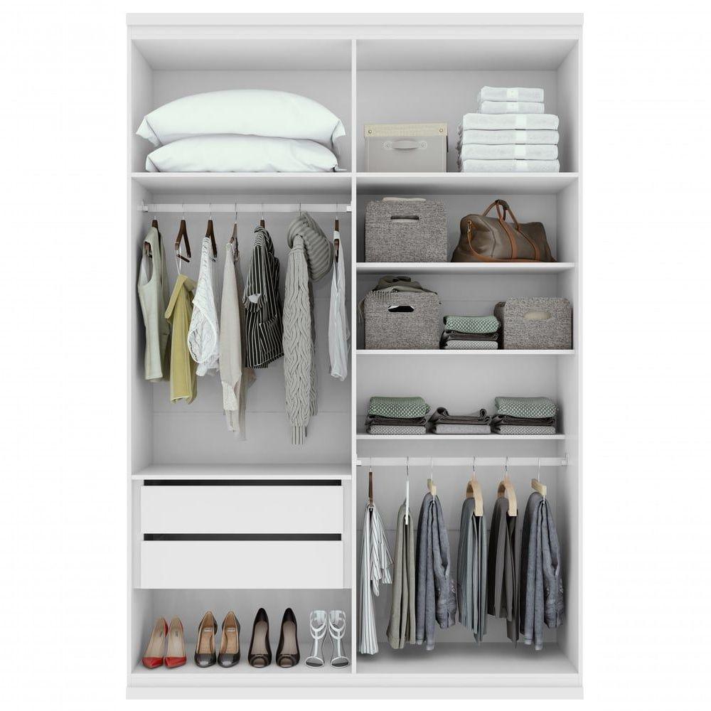 Guarda-roupas 4 Portas 2 Gavetas 100% Mdf Alonzo Sem Espelho E Com Pés - Lopas Branco - 3