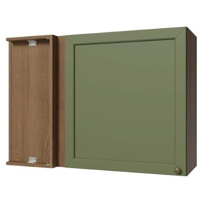 Armário Aéreo De Canto 1 Porta Vik Madesa Rustic/verde