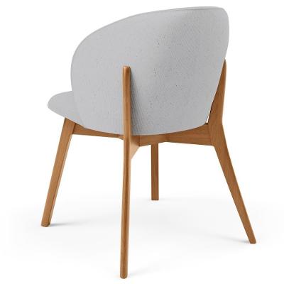 Kit 02 Cadeiras De Jantar E Estar Living Estofada Mia L02 Linho Cinza - Lyam Decor