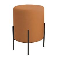 Puff Orgânico Boucle Thor Com Pés De Ferro Preto Terracota - 1