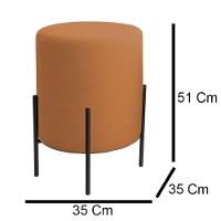 Puff Orgânico Boucle Thor Com Pés De Ferro Preto Terracota - 4