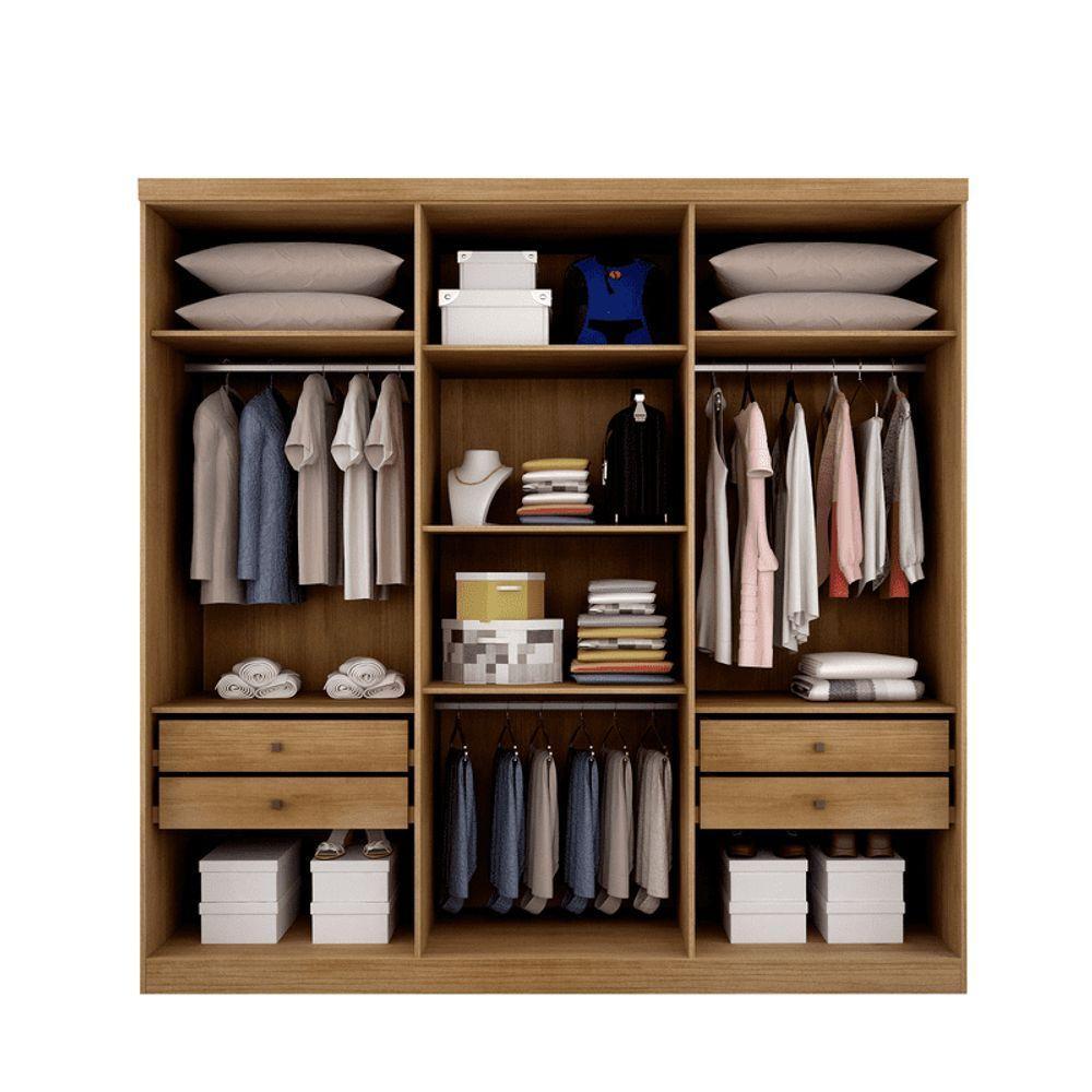 Guarda Roupa Casal 6 Portas 4 Gavetas - New Vértice-cumaru-fendi - Móveis Novo Horizonte - 3