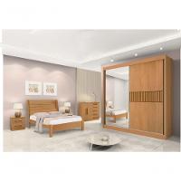 Guarda Roupa Casal Com Espelho 2 Portas 6 Gavetas - Titanium Ripado-cinamomo- Móveis D'doro - 1