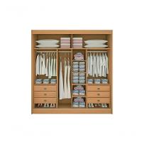 Guarda Roupa Casal Com Espelho 2 Portas 6 Gavetas - Titanium Ripado-cinamomo- Móveis D'doro - 3