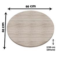 Mesa Pisa Beta Bistrô Fratini 107,50cm (a) Disco Redondo Inox Tampo Mdp Redondo Castanheira 60cm (l) - 7