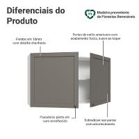 Armário Aéreo 120 Cm 2 Portas Vik Madesa Branco/cinza - 3