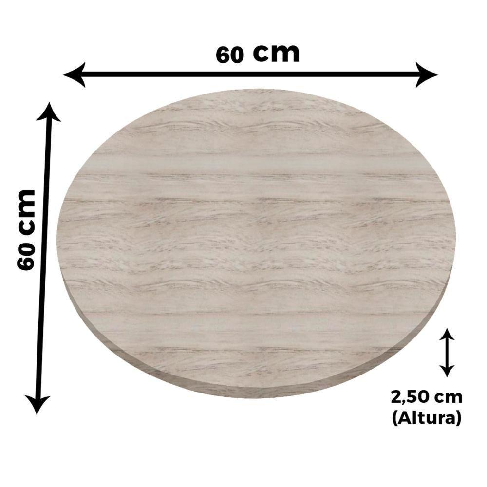 Base De Mesa Apus Em Ferro Preto 75 Cm (alt) Tampo Mdp Redondo Castanheira 60cm (larg) X 2,5cm Alt - 6