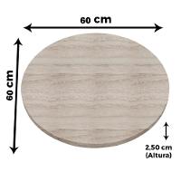 Base De Mesa Apus Em Ferro Preto 75 Cm (alt) Tampo Mdp Redondo Castanheira 60cm (larg) X 2,5cm Alt - 6