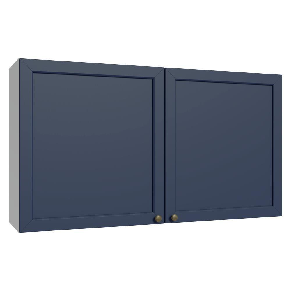 Armário Aéreo 120 Cm 2 Portas Vik Madesa Branco/azul - 1