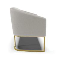 Sofá 2 Lugares Namoradeira Industrial Dourado Stella Bouclê D03 - D'rossi Cinza - 5