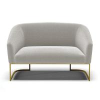 Sofá 2 Lugares Namoradeira Industrial Dourado Stella Bouclê D03 - D'rossi Cinza - 6