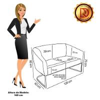 Sofá 2 Lugares Namoradeira Industrial Dourado Stella Bouclê D03 - D'rossi Cinza - 7