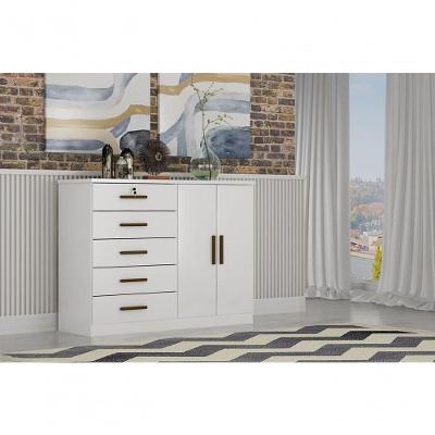 Cômoda Para Quarto Com Sapateira 5 Gavetas - Space-branco - Móveis Novo Horizonte