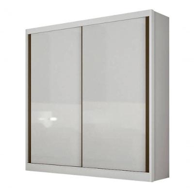 Guarda Roupa Solteiro Toledo 2 Portas de Correr 3 Gavetas Branco 100% MDF