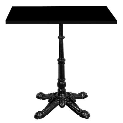 Base De Mesa Apus Em Ferro Preto 75 Cm (alt) Tampo Mdp Quadrado Preto 60 Cm (larg) X 2,5cm (alt)