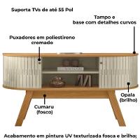 Rack Bancada Tv 55 Pol 136 Cm Atlanta Madetec Cumaru Opala - 5