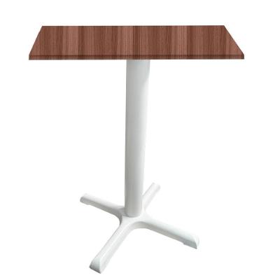 Mesa ômega Ferro Branco 74 Cm (alt) Base Em X Tampo Mdp Quadrado Walnut 80 Cm (larg) X 2,50 Cm (alt)