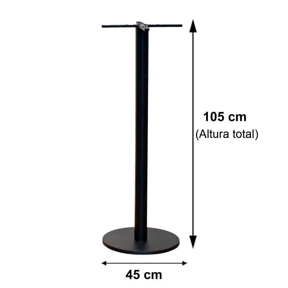 Mesa Pisa Beta Bistrô Fratini 107,50cm (a) Disco Redondo Preto Tampo Mdp Redondo Cinza 70cm (l) - 3