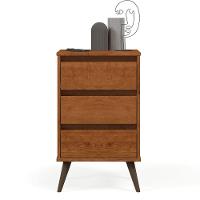 Mesa De Cabeceira 3 Gavetas Com Pés Palito Woon Freijó