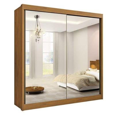Guarda Roupa Casal Espelhado Las Vegas 2 Portas 6 Gavetas cinamomo
