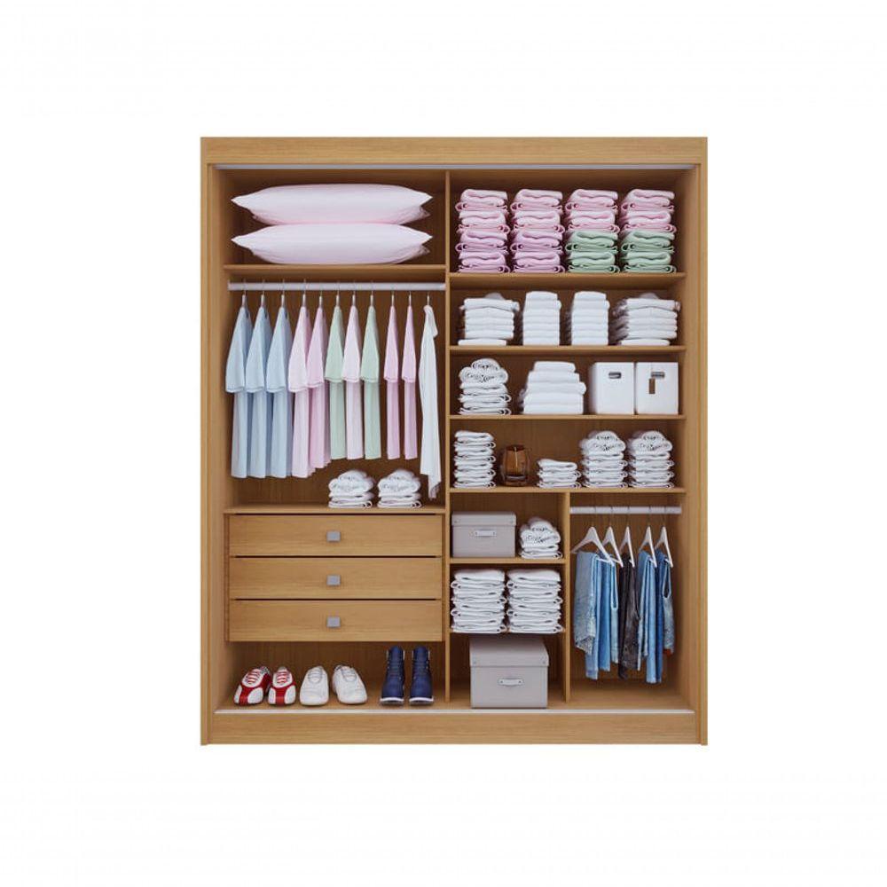 Guarda Roupa Solteiro 2 Portas 3 Gavetas - Atenas-cinamomo-off White - Móveis D'doro - 2