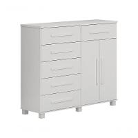 Cômoda Para Quarto Com Sapateira 6 Gavetas - São Paulo-branco - Móveis Leifer - 1