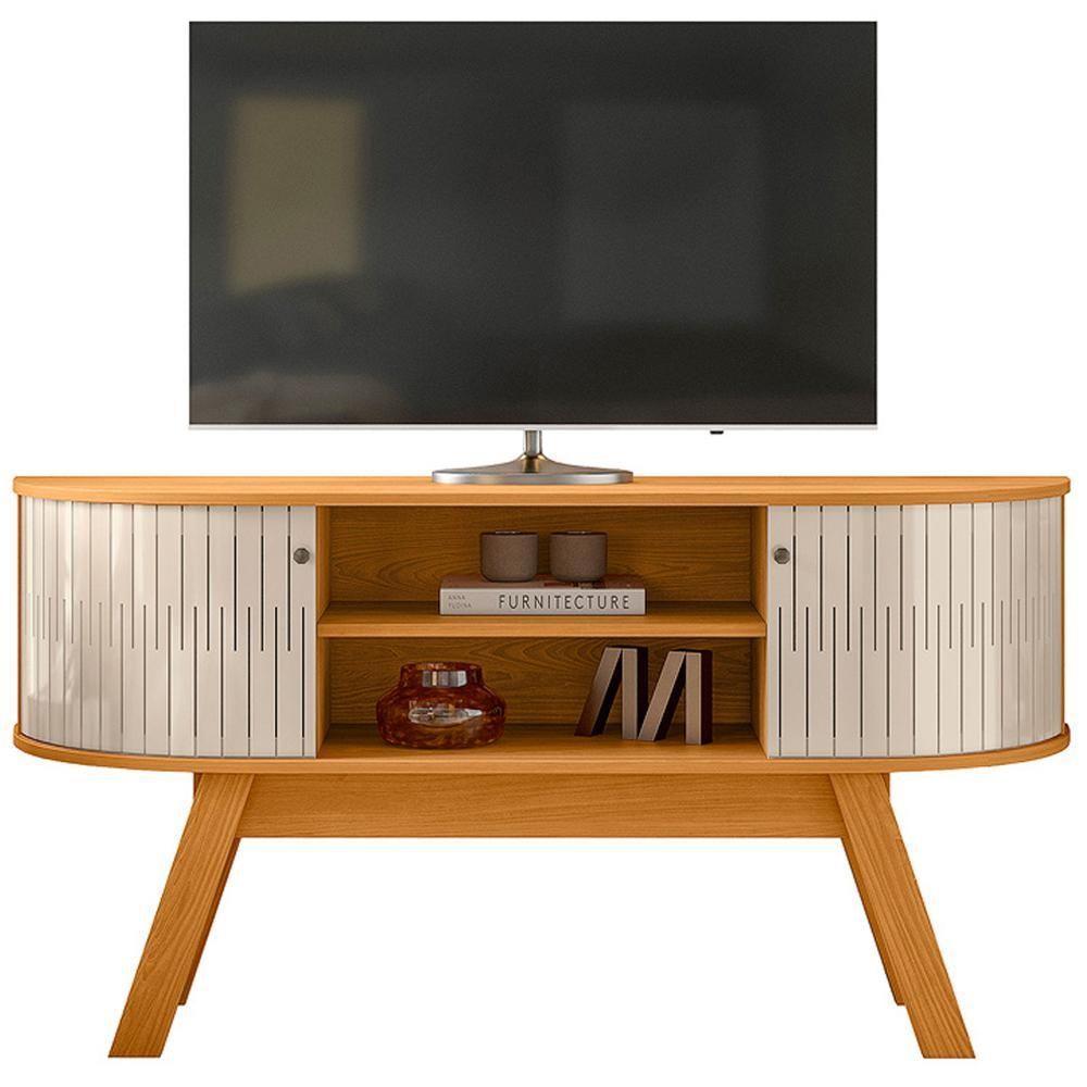 Rack Bancada Tv 55 Pol 136 Cm Atlanta Madetec Cinamomo Off White - 1