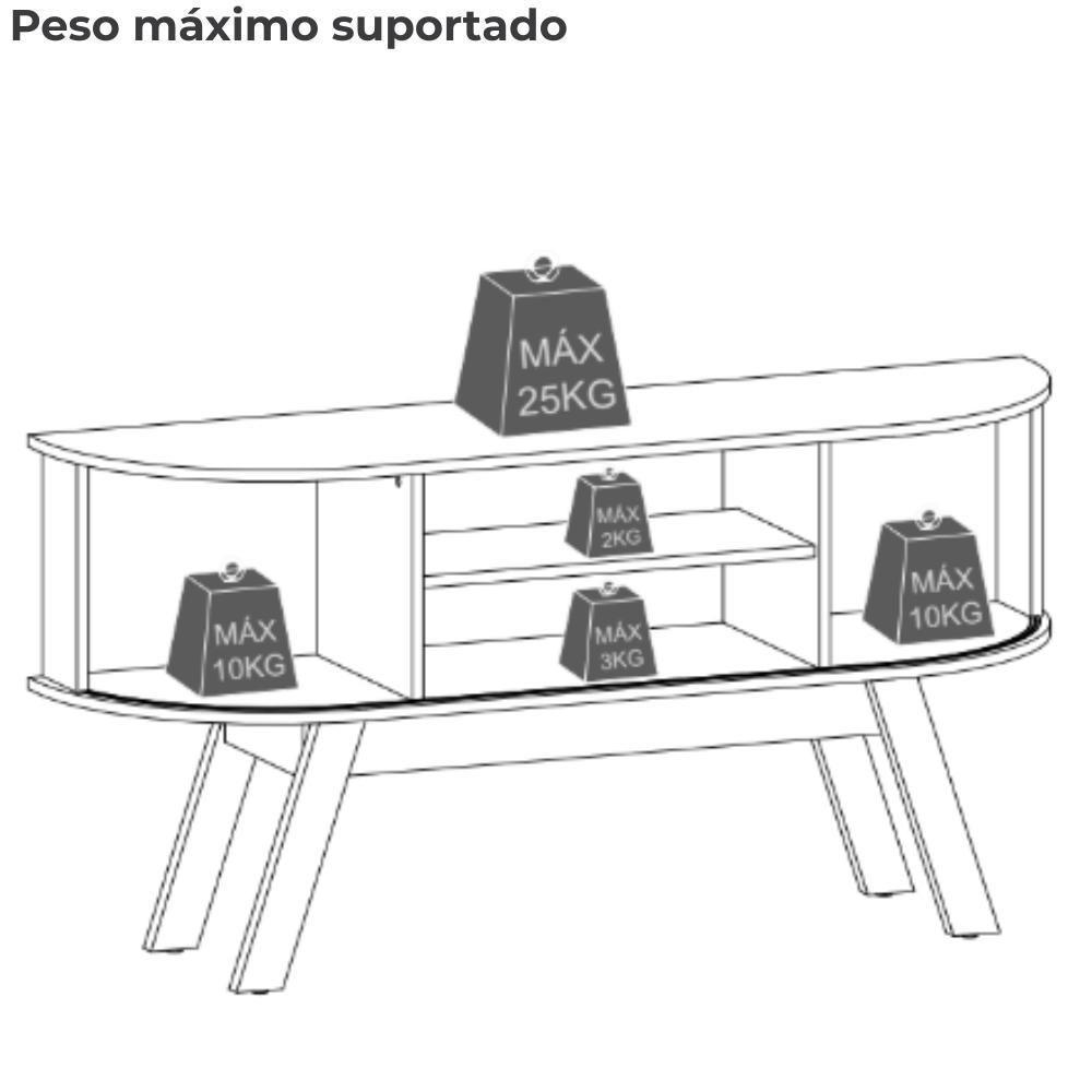 Rack Bancada Tv 55 Pol 136 Cm Atlanta Madetec Cinamomo Off White - 4