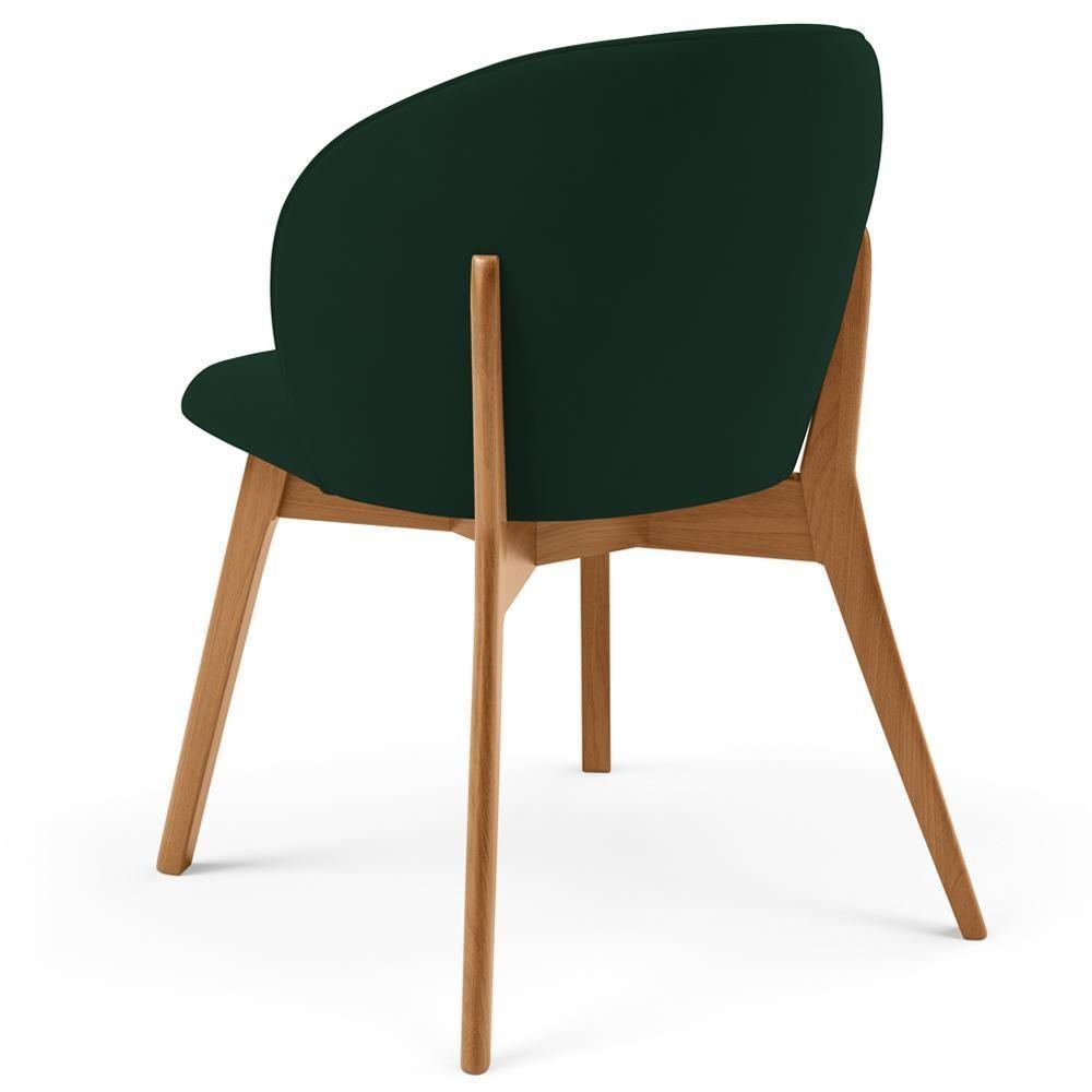 Kit 02 Cadeiras De Jantar E Estar Living Estofada Mia L02 Suede Verde Musgo - Lyam Decor - 8